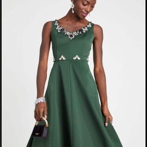 ♠️kate spade Embellished Faille Grace Midi Dress, Torrey Pine NWT